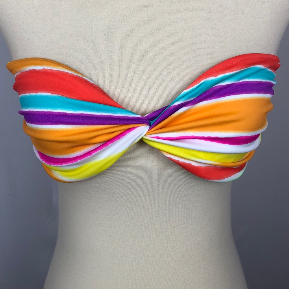 Victoria's Secret Vibrant Striped Twisted Bikini Top - Size Small